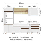Armário de Cozinha Completa 270cm Branco Reims Madesa 01