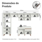 Armário de Cozinha Completa 330cm Branco Reims Madesa 01