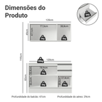 Armário de Cozinha Compacta 100% MDF 120 cm Branco Smart Madesa 01