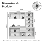 Armário de Cozinha Compacta 100% MDF 180 cm Branco Smart Madesa 04