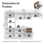Armário de Cozinha Completa 100% MDF 250cm Branco/Rustic/Crema Smart Madesa 03