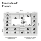 Armário de Cozinha Completa 100% MDF 290 cm Branco Smart Madesa 01