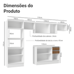 Armário de Cozinha Completa 100% MDF 310 cm Branco/Rustic/Crema Smart 01