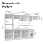 Armário de Cozinha Completa 100% MDF 310 cm Branco Smart 02