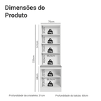 Kit Balcão + Cristaleira 70cm Branco Stella Madesa 02