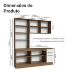 Armário de Cozinha Compacta 190cm Rustic/Branco Stella Madesa 03