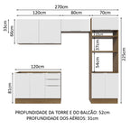 Armário de Cozinha Completa 270cm Rustic/Branco Stella Madesa 05