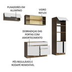 Armário de Cozinha Completa 270cm Rustic/Branco Stella Madesa 08
