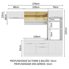Armário de Cozinha Completa 270cm Branco Stella Madesa 09