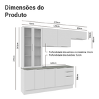 Armário de Cozinha Completa 270cm Branco Stella Madesa 11
