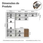 Armário de Cozinha Completa 270 cm Branco/Rustic Stella Madesa 12