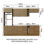 Armário de Cozinha Completa 290cm Rustic Stella Madesa 01