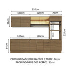 Armário de Cozinha Completa 310cm Rustic Stella Madesa 02