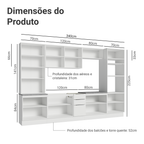 Armário de Cozinha Completa 340cm Branco Stella Madesa 01
