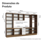 Armário de Cozinha Completa 340cm Rustic/Branco Stella Madesa 01