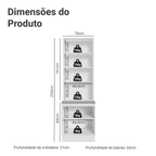 Kit Balcão + Cristaleira 70 cm Branco/Preto Vik Madesa 01