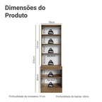 Kit Balcão + Cristaleira 70 cm Rustic/Crema Vik Madesa 01