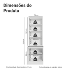 Kit Balcão + Cristaleira 70 cm Branco/Verde Vik Madesa 01