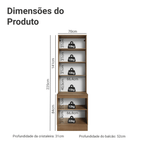 Kit Balcão + Cristaleira 70 cm Rustic/Branco Vik Madesa 02