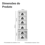 Kit Balcão + Cristaleira 70 cm Branco/Preto Vik Madesa 02