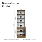 Kit Balcão + Cristaleira 70 cm Rustic/Preto Vik Madesa 02