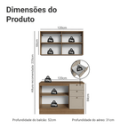 Armário de Cozinha Compacta 120 cm Rustic/Crema Vik Madesa 01