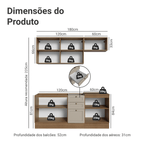 Armário de Cozinha Compacta 180 cm Rustic/Crema Vik Madesa 01