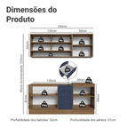 Armário de Cozinha Compacta 180 cm Rustic/Azul Vik Madesa 03