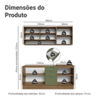 Armário de Cozinha Compacta 180 cm Rustic/Verde Vik Madesa 04