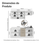 Armário de Cozinha Compacta 180 cm Branco/Crema Vik Madesa 05