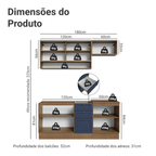 Armário de Cozinha Completa 180 cm Rustic/Azul Vik Madesa 05