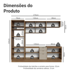 Armário de Cozinha Completa 270 cm Rustic/Crema Vik Madesa 01