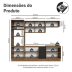 Armário de Cozinha Completa 270 cm Rustic/Preto Vik Madesa 01