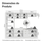 Armário de Cozinha Completa 270 cm Branco Vik Madesa 02