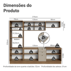 Armário de Cozinha Completa 270 cm Rustic/Crema Vik Madesa 02