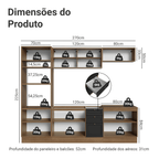 Armário de Cozinha Completa 270 cm Rustic/Preto Vik Madesa 02