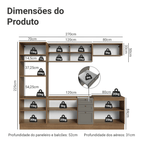 Armário de Cozinha Completa 270 cm Rustic/Cinza Vik Madesa 02