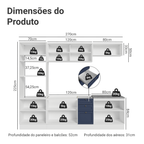 Armário de Cozinha Completa 270 cm Branco/Azul Vik Madesa 02