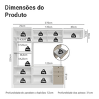 Armário de Cozinha Completa 270 cm Branco/Crema Vik Madesa 03