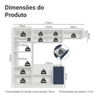 Armário de Cozinha Completa 270 cm Branco/Azul Vik Madesa 03