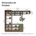 Armário de Cozinha Completa 270 cm Rustic/Verde Vik Madesa 03