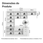 Armário de Cozinha Completa 270 cm Branco Vik Madesa 05
