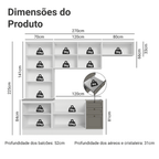 Armário de Cozinha Completa 270 cm Branco/Cinza Vik Madesa 05