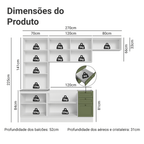 Armário de Cozinha Completa 270 cm Branco/Verde Vik Madesa 05