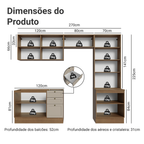 Armário de Cozinha Completa 270 cm Rustic/Crema Vik Madesa 06