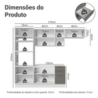 Armário de Cozinha Completa 270 cm Branco/Cinza Vik Madesa 07