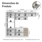 Armário de Cozinha Completa 270 cm Branco/Crema Vik Madesa 07