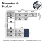 Armário de Cozinha Completa 270 cm Branco/Azul Vik Madesa 07