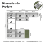 Armário de Cozinha Completa 270 cm Branco/Verde Vik Madesa 07
