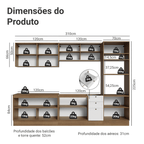 Armário de Cozinha Completa 310 cm Rustic/Branco Vik Madesa 01